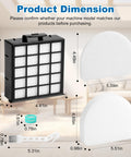 PowerDetect Vacuum Filter Kit Replacement dimensions shown with HEPA, foam, felt filters and tools for AZ4002 AZ4000 AZ4002W