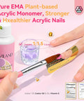 Acrylic Nail Kit With Drill For Beginners All In One Gel Nail Set With UV Light 3 Color Gel Polishes Base And Top Coat Nail Tools Decorations And Nail Art Powder For Home Salon Use Christmas Gift, showing acrylic monomer and nail application.