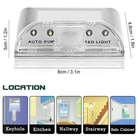 2 Pack Keyhole Light With Infrared Motion Sensor, Auto On In Darkness, 4 LED Bulbs, Wireless Door Lock Lamp For Nighttime Visibility And No More Fumbling At The Keyhole