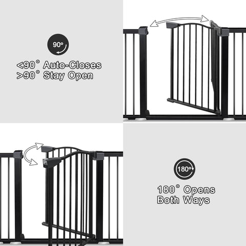 Extra Wide Baby Gate for Stairs and Doorways With Auto Close Door Adjustable From 29.93 to 51.5 Inches 30 Inch Tall Pressure Mounted