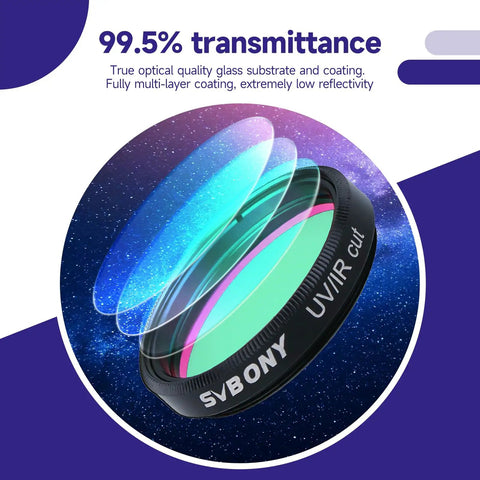 1.25 Inch UV IR Cut Telescope Filter Keeps Planetary Shots Crisp By Blocking Ultraviolet And Infrared Light With Multi Coated Optics