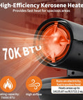 Pro Level 70000 Btu Kerosene And Diesel Forced Air Heater Blows Serious Heat With Zero Hassle Using Integrated Thermostat Control For Warehouses, Workshops, And Active Job Sites