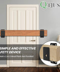Heavy Duty Black Steel Door Barricade Brackets 32 Pack U Shape Security Reinforcement For 2x4 Lumber on a door.