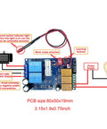Remote PWM DC Motor Speed Controller with forward and reverse, PCB 80x50x19mm, for train models 9V-48V, 7A, includes relays.