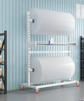 Freestanding Bubble Wrap Roll Dispenser With Manual Cushion Foam Holder For Shipping Supplies And Moving Gear Easy One Hand Operation in warehouse.