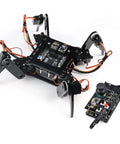 Dope Quadruped Robot Kit With Remote App Control For Arduino IDE Walking Crawling Twisting Motion Easy Prewritten Code Library Assembly Required STEM Servo Project For Makers And Tinkerers, black metal quadruped with remote