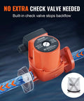 Workhorse Cast Iron Circulation Pump 23 GPM with One Inch NPT Flange, features built-in check valve stopping backflow.