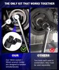 Comparison of No Nonsense Pro Grade Harmonic Balancer Socket 19mm and 50mm Crank Pulley Wrench Kit usage on Honda engines.