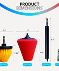 Dimensions of Drill Bit Cone Polisher Pro Grade Kit With Memory Foam Cone Sponge for easy hand drill polishing and oxidation removal