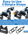 Three Pack Bike Handlebar Stand With Quick Release Brackets And Six Silicone Straps For 29 To 34mm Grips shown in 2-step setup