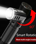Rechargeable LED Flashlight With 500 Lumens Magnetic Base Waterproof Build Three Modes High Low Strobe Compact Handheld Light