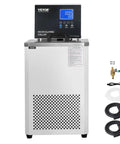 Heavy Duty Lab Chiller Smooth Operator Circulator Rock Solid Temp Control Six Liter Stainless Steel Tub Knockout Cooling With Digital Panel, front view with LCD display.
