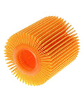 10 Piece Engine Oil Filter Kit For Toyota Avalon Camry RAV4 Sienna Highlander Tacoma And Lexus ES RX Models Compatible With 04152-YZZA1 04152-31090 04152-YZZG1 Replacement Filters Value Pack, close-up view of one filter in orange material