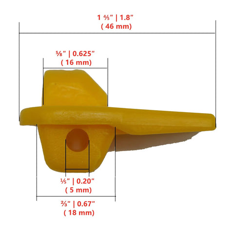 Tire Changer Nylon Insert Kit For Mount Duck Head Rim Edge Protection, side view with measurements in millimeters