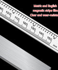 Close-up of the 0-150mm Brake Disc Rotor-Caliper Stainless Measuring Instrument showing metric and English markings.