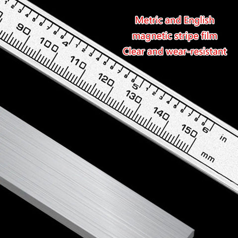 Close-up of the 0-150mm Brake Disc Rotor-Caliper Stainless Measuring Instrument showing metric and English markings.