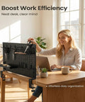 Woman using Set Of 2 Desk Clamps For Pegboard Mounting Metal Brackets Dope Office And Gaming Desktop Organization