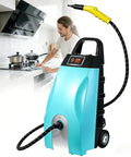 Jintvo High Temp Steam Cleaner With 3.5L Tank And Triple Safety Protection in use, designed for cleaning kitchen surfaces effortlessly.