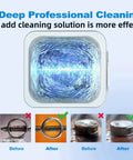 Ultrasonic Jewelry Cleaner With Digital Timer And Heater 40 KHz 2L Capacity cleaning action and before/after metal parts results.