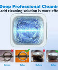 No Sweat Industrial Grade Heated Ultrasonic Cleaner System With Digital Touch Timer And Gentle Warm Vibration For Jewelry Carburetors And Auto Repair Gear 32 Liter Tank showing cleaning effect on parts.