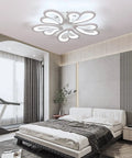 Dope Modern LED Flush Mount Ceiling Light 55W Five Petal Metal Flower Chandelier With Acrylic Diffuser over bedroom