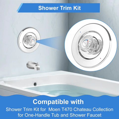 Premium T470 Shower Trim Kit Swaps Right Onto Moen Chateau Faucets With Smooth One Handle Chrome Operation For Tub And Shower Easy Bathroom Glow Up Built Tough Polished Hardware Replacement Set