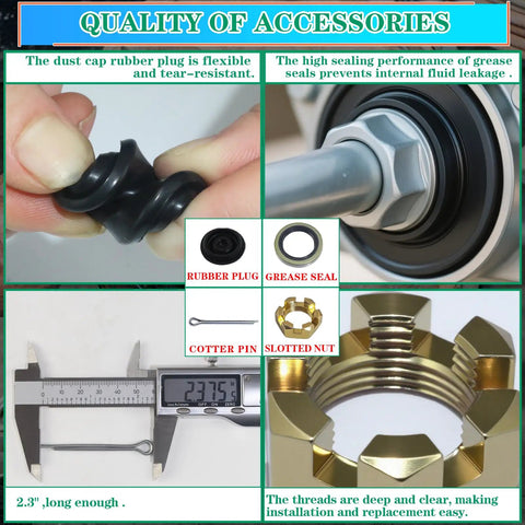 4 Sets Trailer Axle Hub Heavy Duty Bearings Kit For 5200-6000 Lbs Trailers With D42 Tapered Spindle Includes 21333TB Grease Seals