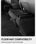 Tesla Model Y Juniper Rear Center Console Organizer With TPE Dustproof Trash Can And Anti Slip Lid, floor mat compatibility