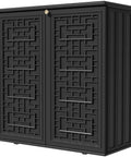 All Weather 62 Gallon Resin Deck Box For Outdoors, Waterproof Storage Cabinet For Patio Cushions, Garden Tools, Pool Gear, And Kids Toys, Black With One Shelf
