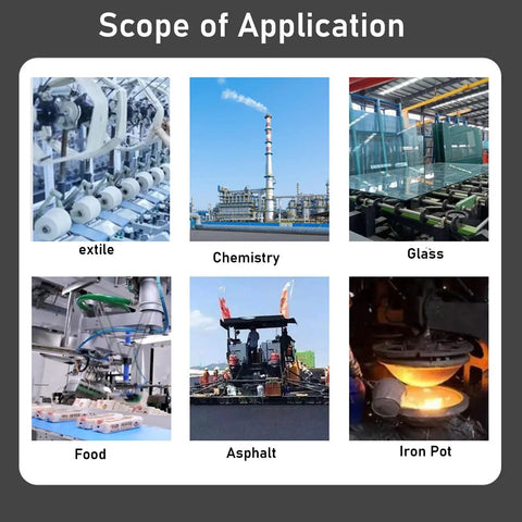 No Contact Infrared Temperature Sensor Probe For Petrochemical Plants Fast Response Stainless Steel 0 To 200 Celsius Industrial Thermometer Surface Temp Measurement 1 Unit application examples in textile, chemistry, glass, food, asphalt, iron pot