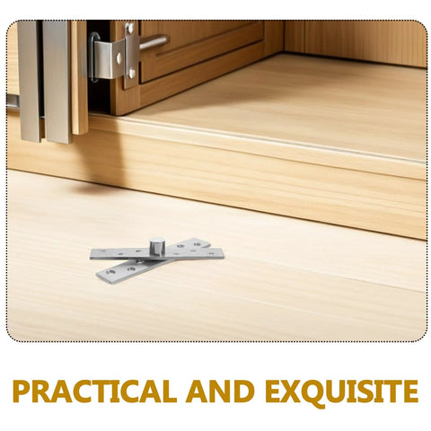 Invisible Pivot Door Hinges Set 360 Degree Rotation Stainless Steel Concealed Heavy Duty Secret Door Hardware for Wood Cabinets