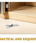 Beefy Set Of 6 Stainless Steel Invisible Concealed Door Pivot Hinges 360 Degree for wood cabinet installed view