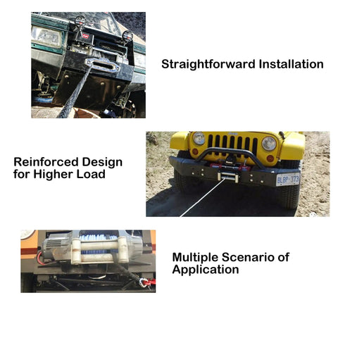 Winch Roller Fairlead 10 Inch Four Way Universal Mount Cable Guide Heavy Duty on SUVs and trucks in various installations