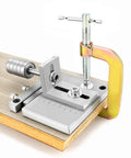 Front view of Beefy Leather Strap Cutter With 7075 Aluminum Alloy Plate, Rugged Belt Cutting Machine installed on wood surface.