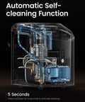 Interior view of Nugget Ice Maker Countertop Portable Sonic Pebble Ice Maker With Self Cleaning, showing self-cleaning function.