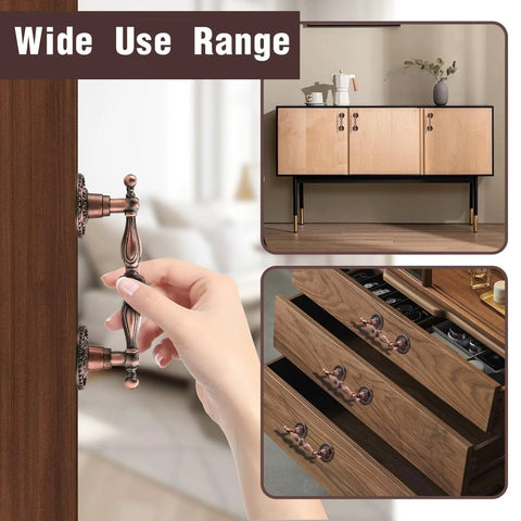 Antique Copper Cabinet Pulls With 2.5 Inch Hole Centers And 3.5 Inch Overall Length Solid Zinc Alloy Retro Drawer Pulls for cabinets.
