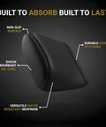 Slip On Gel Filled Recoil Pad For Rifle And Shotgun, highlighting shock-absorbant gel core and durable double stitching