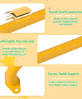 Diagram showing features of Six Colors 17.1 Inch Indoor Monkey Bars Handles Set 6 Pack Kid Friendly, including steel construction.