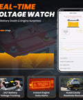 Enhanced Bluetooth OBD2 Scanner With 2 In 1 Car Engine Fault Code Reader For iPhone And Android; real-time voltage watch display