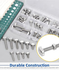50 Piece Drop In T Slot Bolts Set With Hammer Head T Shaped Screws In Stainless 304 M5 M6 Lengths 12mm 16mm 20mm 25mm 30mm 35mm Drop In Stud Sliding T Bolt For T Track in plastic case