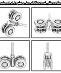 Set Of Four Wheel Trolley Assemblies For Heavy Duty Barn And Shed Sliding Doors various angles display