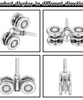 8 Pack Wheel Trolley Barn Door Rollers for One and Three Quarter Inch Wide Tracks and Two and Quarter Inch or Taller Rails