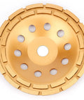9 Inch Diamond Cup Grinding Wheel With Double Row Segmented Disc For Quick Concrete Grinding On Angle Grinders Powers Through Granite Marble Stone Surfaces Delivers Fast Material Removal And Smooth Finishes, top view