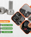 304 Stainless Steel Hex Socket Cap Head Screw Kit With Bolts Nuts And Washers M2 Through M6 DIN912 Boxed Set For DIY Projects And Reliable Electrical Connections for electronics