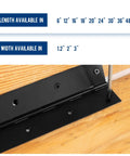 Rock Solid Four Foot Continuous Piano Hinge Built Tough As Nails With Zero Rust Black Stainless Steel on wood with screws visible.