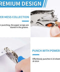 Two Pack Hand Hole Punch Set With Soft Grip Handles For One Eighth Inch And One Quarter Inch Holes, Ideal For Crafts And Scrapbooks, Blue