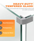 Rectangular Fire Pit Wind Guard For 52 Inch Tables, 27.6 X 11.7 X 6.5 Inches, Transparent Tempered Glass with features displayed