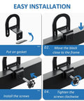 Easy installation steps for Heavy Duty Non Slip Mattress Grippers For Metal Bed Frame, showing gasket and screw tightening.