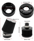 Upgraded Mini Bike Air Filter Adapter Kit For Predator 212cc And Coleman CT200U Go Kart Engines showing components and dimensions.