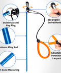 Scuba Diving Stick 13 Inch Aluminum Alloy Pointer Rod With Measurement, Adjustable Lanyard And Swivel Snap Bolt For Underwater Shaker Noise Maker Snorkeling Blue.